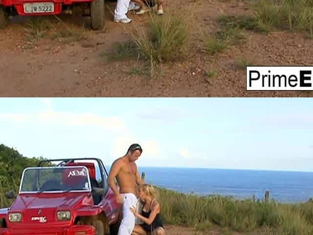 Prime Euro : Tarra White gets anal and a facial outdoors