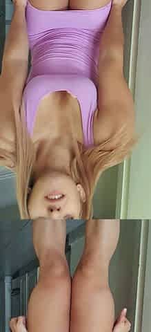 Close up with teen blonde sex doll rubbing her cunt