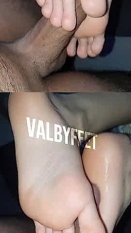 Pov: pleasant foot massage ends in cum on feet