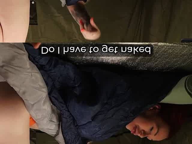 Step mom's WILD campout! Stepson share bed till facial