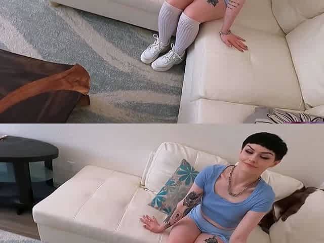 Stepbrother fucks stepsister's lesbian girlfriend