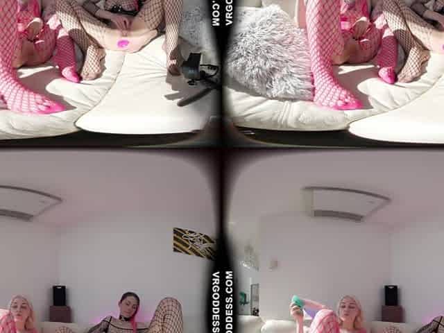 Alise And Alice On The Couch Both Masturbating Then Double Dildo Deep Penetration Lesbian Sex