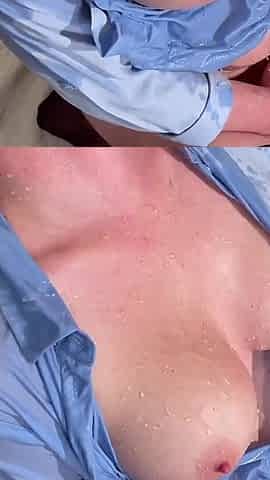 Ride on Big Dick Doll During He Pee on My Tits Face and Back and Fuck Deeply My Throat with Cum in My Mouth