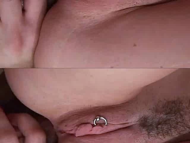 Brunette chick in a crimson blazer likes vagina eating