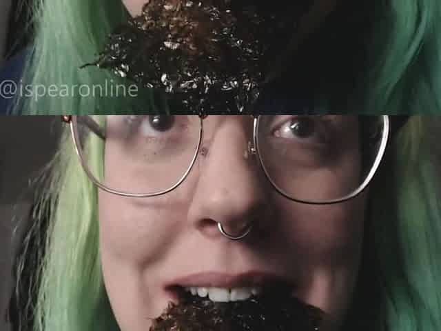 ASMR eating seaweed snacks