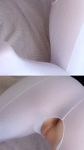 Footjob in Teasing Sexy Pantyhose and Cum on My Pussy