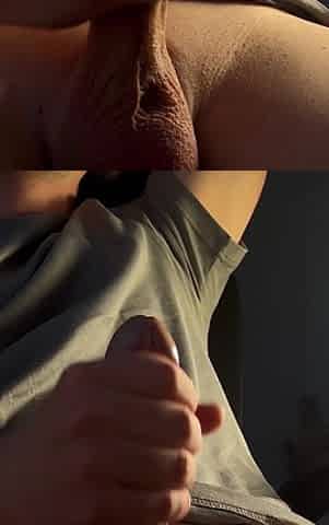 Close up wanking hard wang
