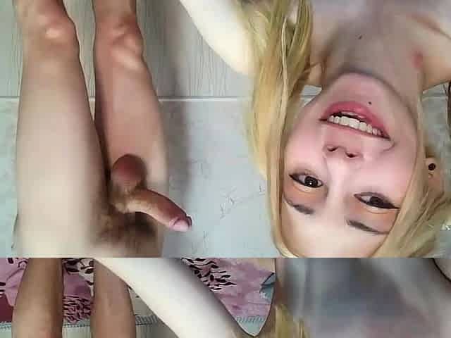 Cute slim teen with pigtails suck and ride hard cock live at