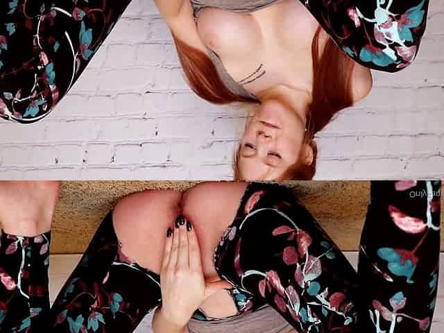 Busty redhead teen with big ass blowjob n cock ride on tape