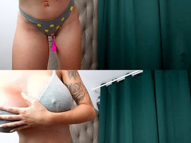 Cute blonde with big boobs solo