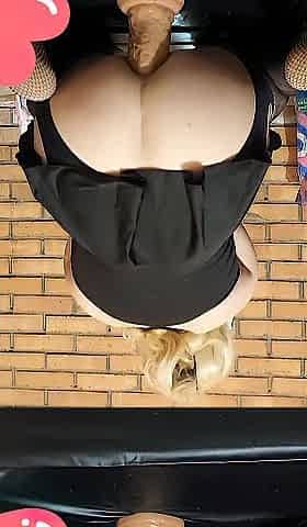 Sissy Nastya pushes her booty on a large dong
