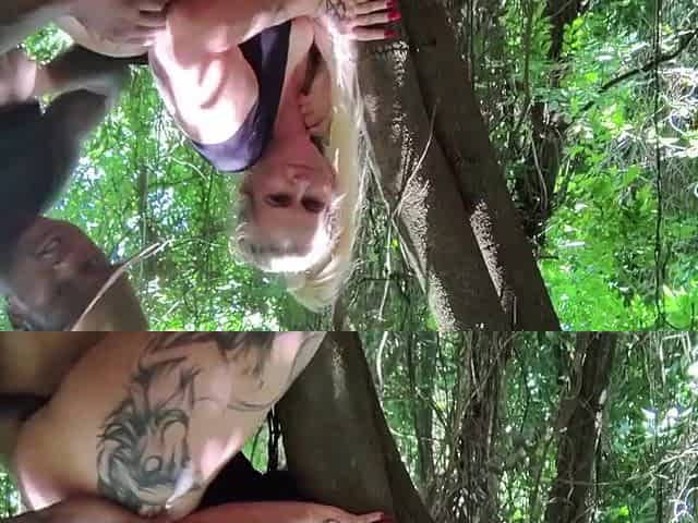 Mature slut outdoor interracial sex