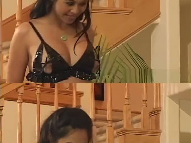 Asian chick in deep leather boots nailed by a white brute