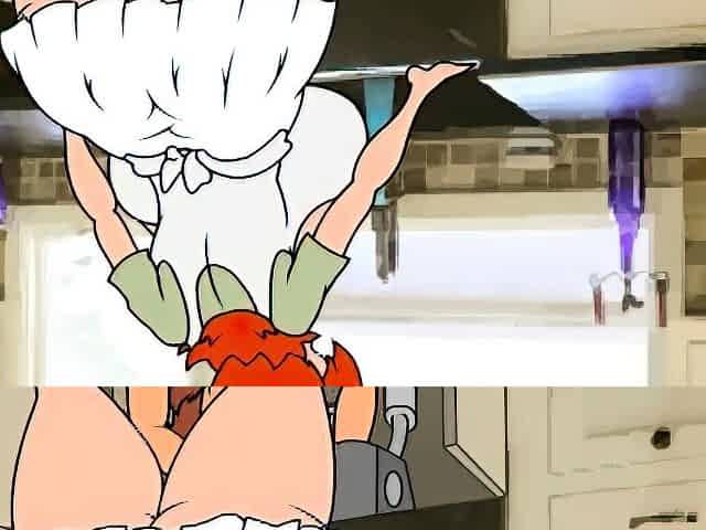 Nasty cartoon porn with busty redhead