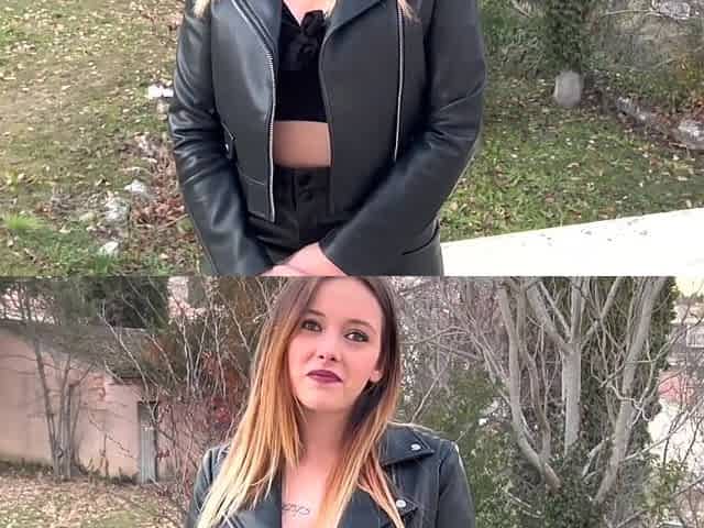 Skinny blonde from France needs at least two... wait... THREE dicks