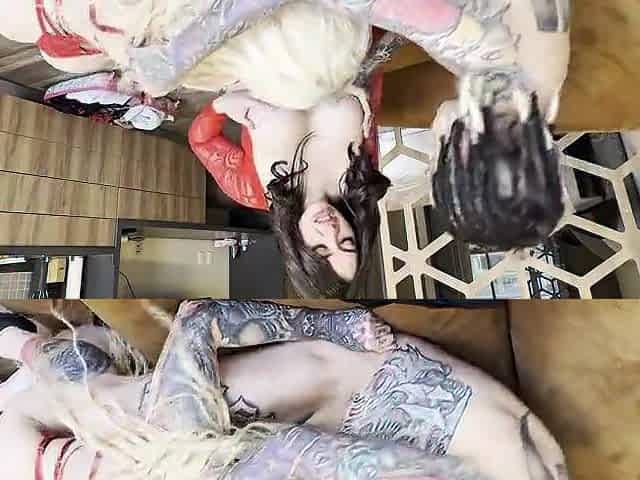 Sabrina Sabrok & Maria Jose sucking jock and getting a alluring screw