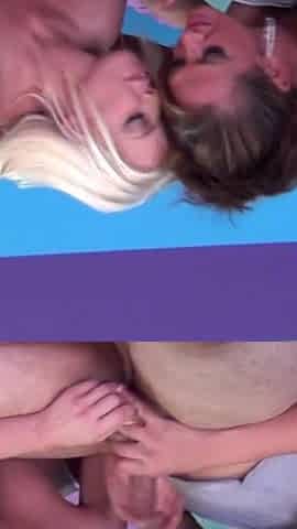 Stunning milf and teen are sharing big cock