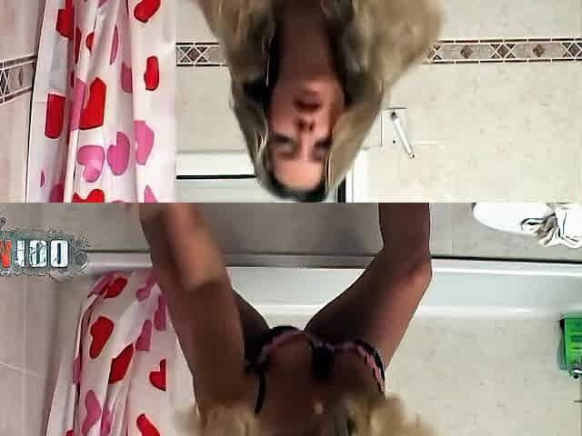Calia-b: French Gal with Large Natural Bazookas Calia B Gets Nasty on the Edge of the Bathtub