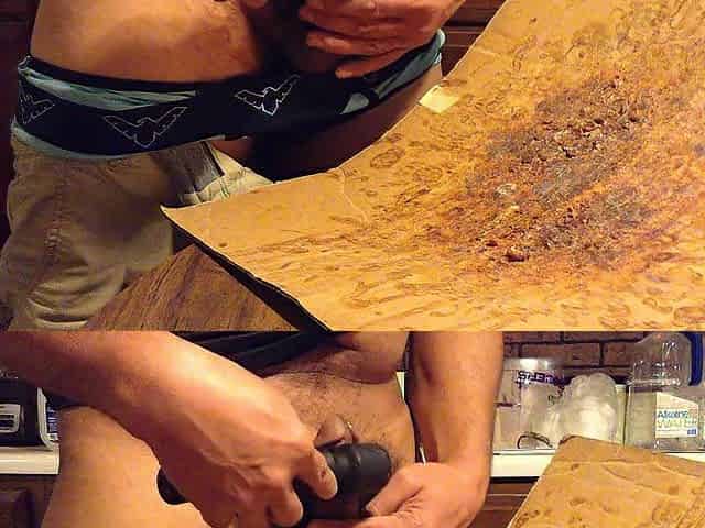 Ejaculating on my crusty sperm stained cardboard. Spunk flow #915 on It . Talk about kinky