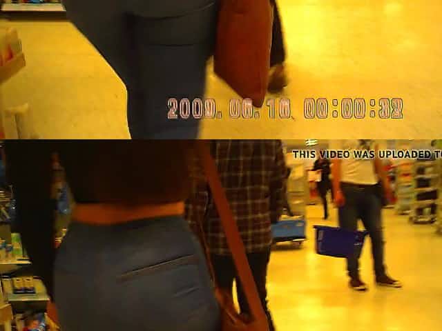 Amazing Big Ass Brunette In Tight Jeans Goes Shopping