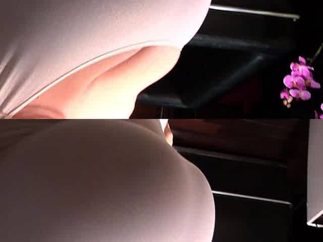 Blonde with big boobs fucked from behind before tit wanking