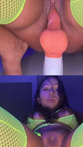 Busty Babe Making Her Pussy Cream with Her Favorite Dildo