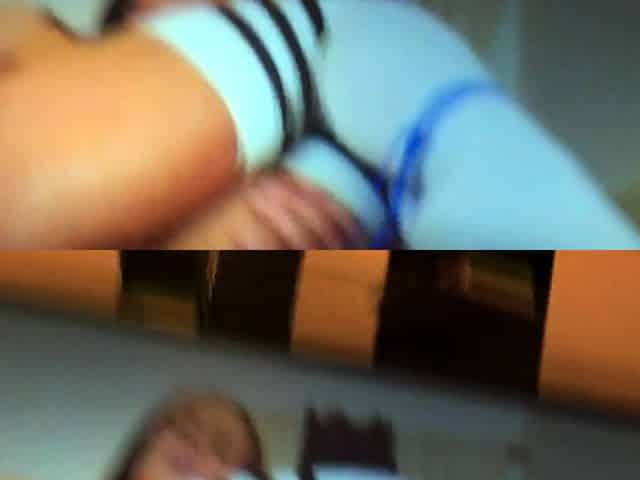 Small tit brunette amateur tugs on a big willie