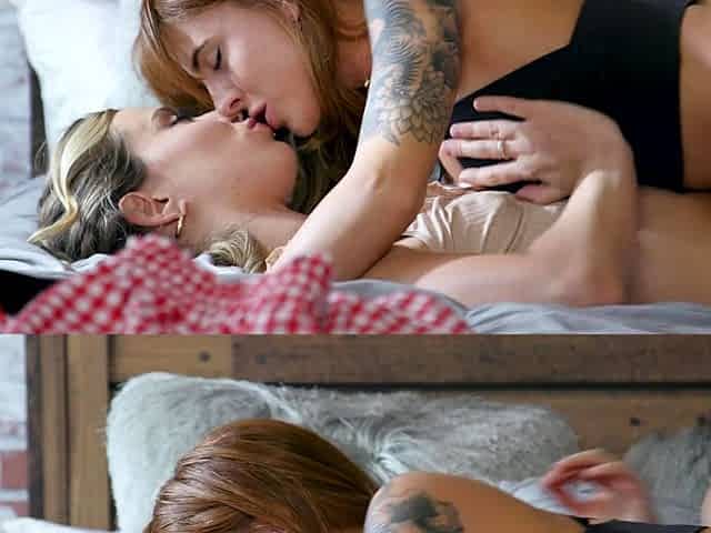 Sexy amateur redhead teen double dildo action