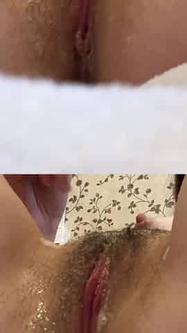 Shaving My Very Hairy Pussy Close up. Shaved Pussy and Small Breasts