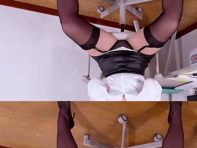 Milf Amateur Cums in Office - Kate Kravets Heels Stockings