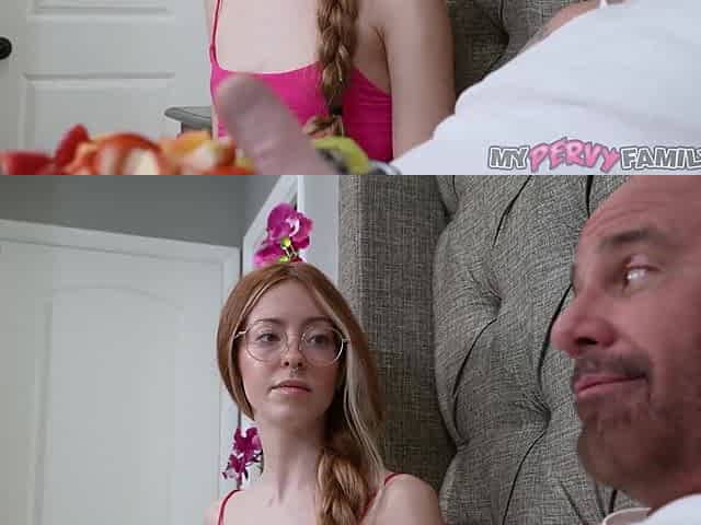 Insolent nerdy teen takes on stepfather's massive tool in bedroom kinks