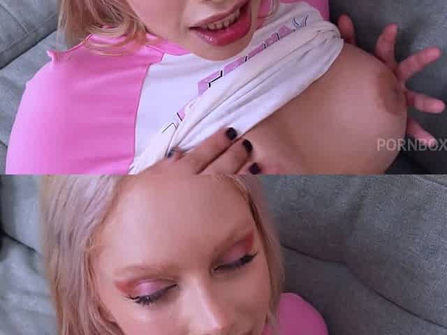6on1 DAP! Blonde slut Vivian Lola anal destruction with double