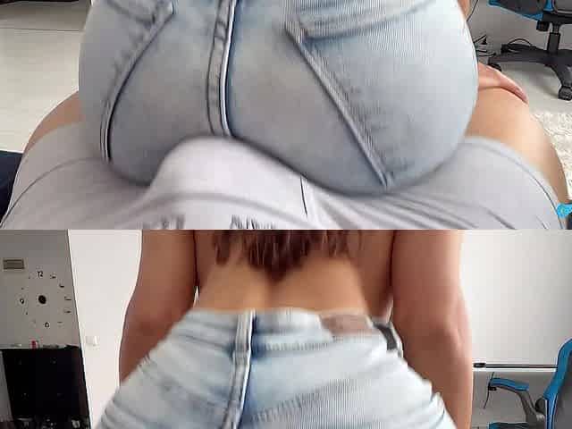 SOAKED BUTT ! Step sis knows how to turn me on, Humping and riding my Shlong in constricted Jeans