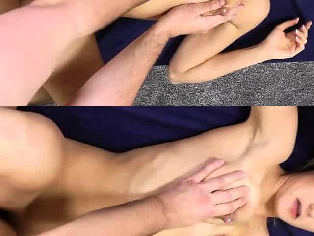 Sexy blonde teen Anjelica blowjobs and asshole banged good