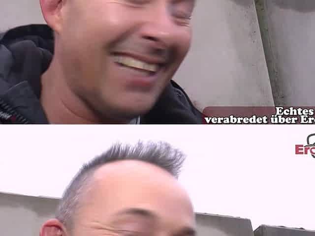 German older golden-haired drilled at street casting