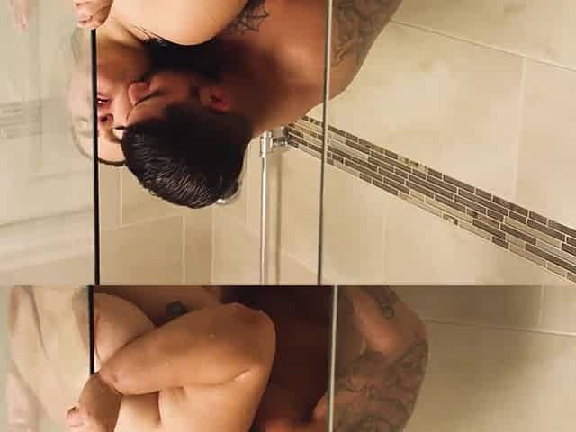Morning shower shag with my fat wife shares sensual passion