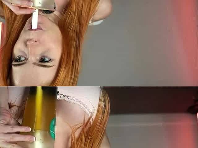 Chloe Wildd fit redhead with big tits and slim nylon legs