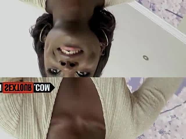 Darksome Black GF deepthroat fellatio in advance of taking up her ass anal