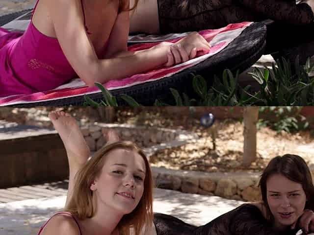 Blonde teen stuffed with cock outdoors