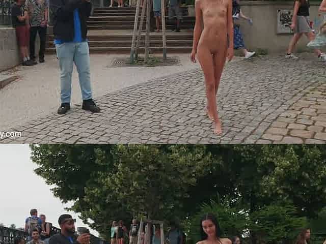 Yana Nude in Public - Prag 5