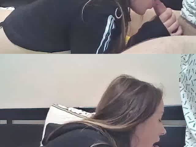 Amateur webcam blowjob and cumshot