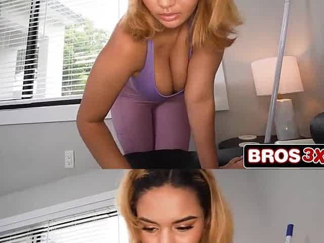 See Her Large Natural Bazookas Bounce as That babe Scrubs and Sucks