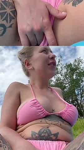 Solo Squirting in Public