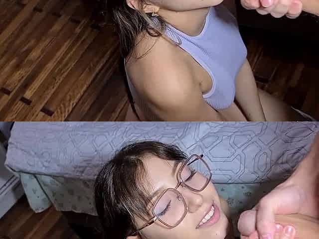 Amateur girlfriend blowjob and fucks with cumshot