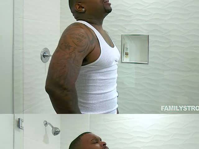 Kinky black hottie Lola Chanel is bent over the toilet and fucked from behind