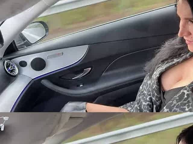 Cum-filled car deep throat from busty stepmom with clean-shaven pussy, providing stepson's manhood a close up pearl groping - ho
