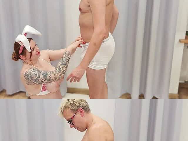 The Busty Rabbit Is Fucked Hard in the Mouth with Licking Balls and a Trigger Inside.