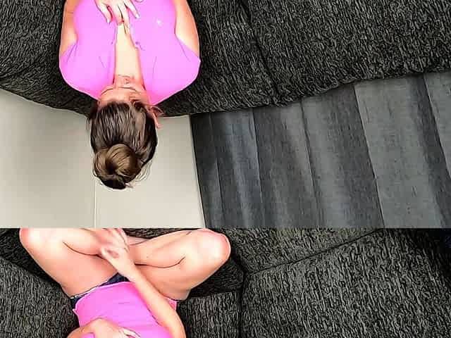 Very hot busty brunette solo masturbation on webcam