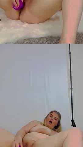 big beautiful woman TAKES GIANT 9INCH PURPLE VIBRATOR????SQUIRT CLIMAX WARNING!!