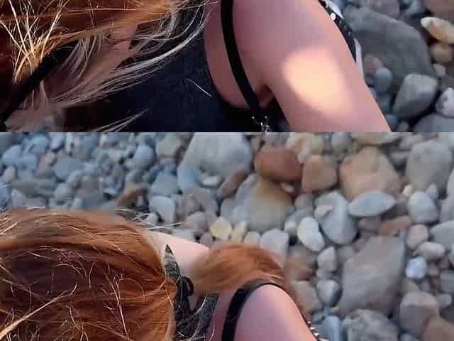 Right On The Beach! Outdoor Deepthroat Extreme - Anja Amelia